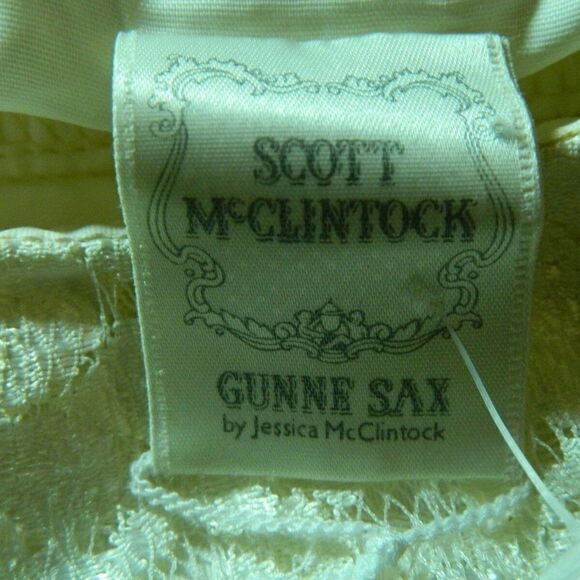 Jessica McClintock Gunne Sax Size Medium Dress Ivory Lace Vintage - Picture 11 of 11